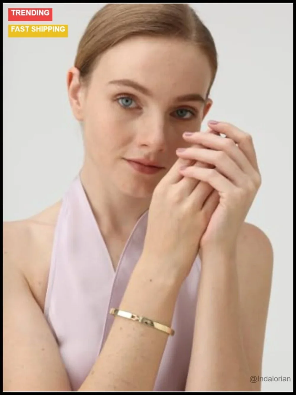 14K Gold Filled Bangle Bracelet 6mm Polished Minimalist Women's Jewelry